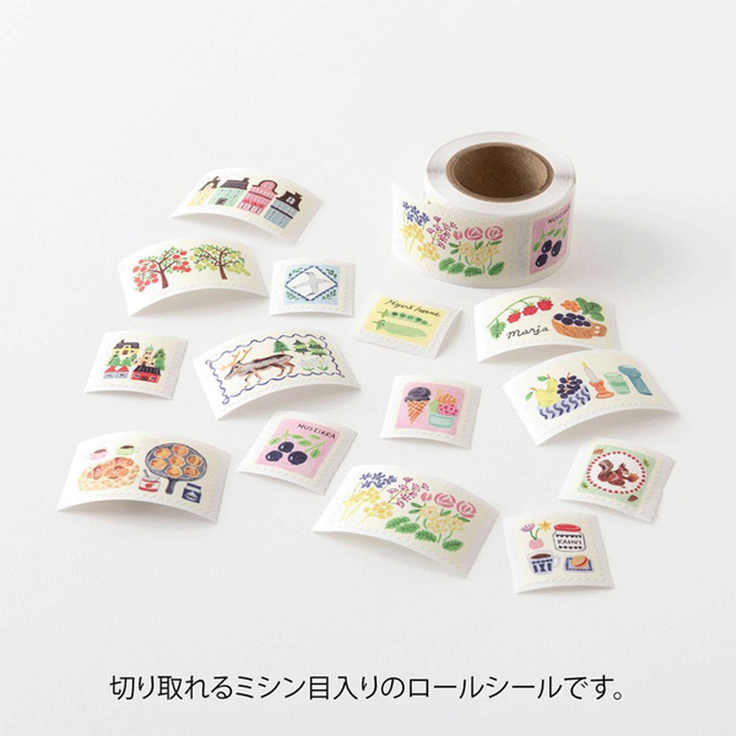 Midori Yuru Log Roll Sticker - Stamps