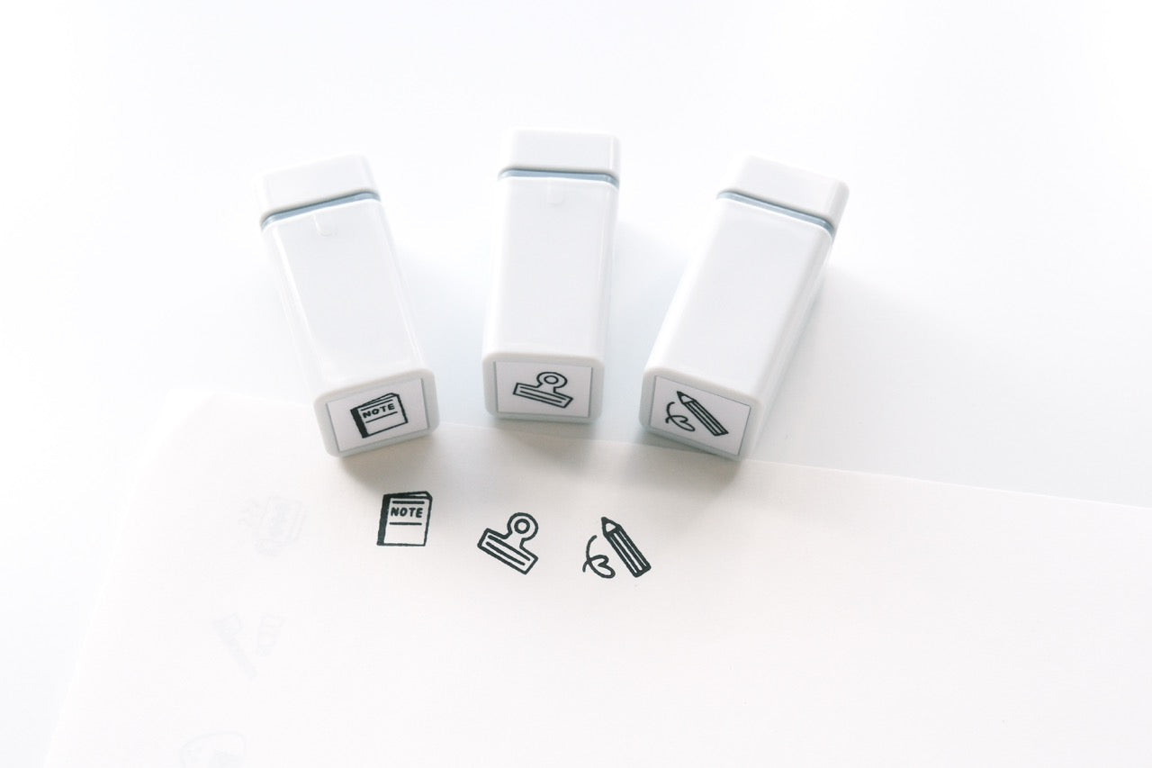 Sanby Pre-Inked Mini Stamp Set - Stationery