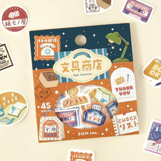 BGM Foil Flake Stickers - A Retro Stroll Series - Stationery Store