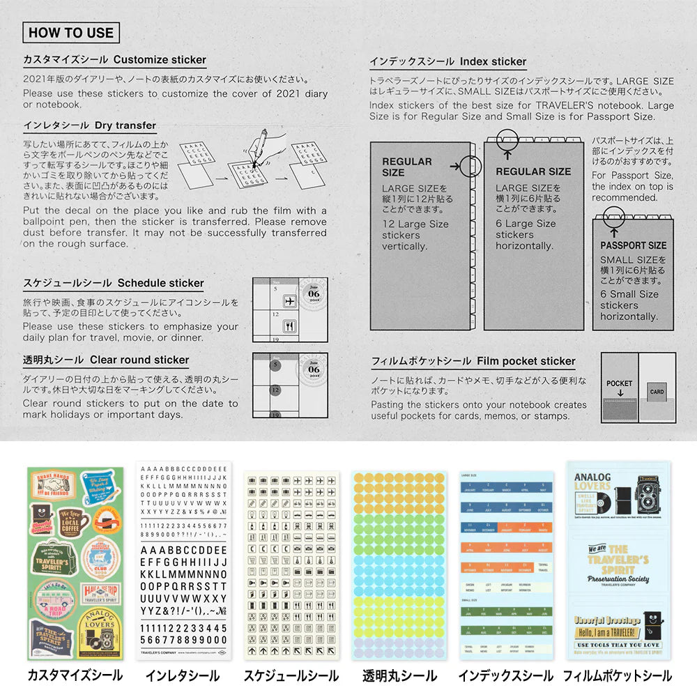 TRAVELER'S Notebook 2026 - Customized Sticker Set