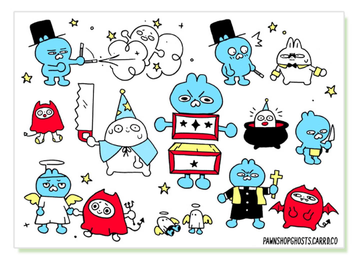 Pawnshop Ghosts - Sticker Sheet: Magician Trick
