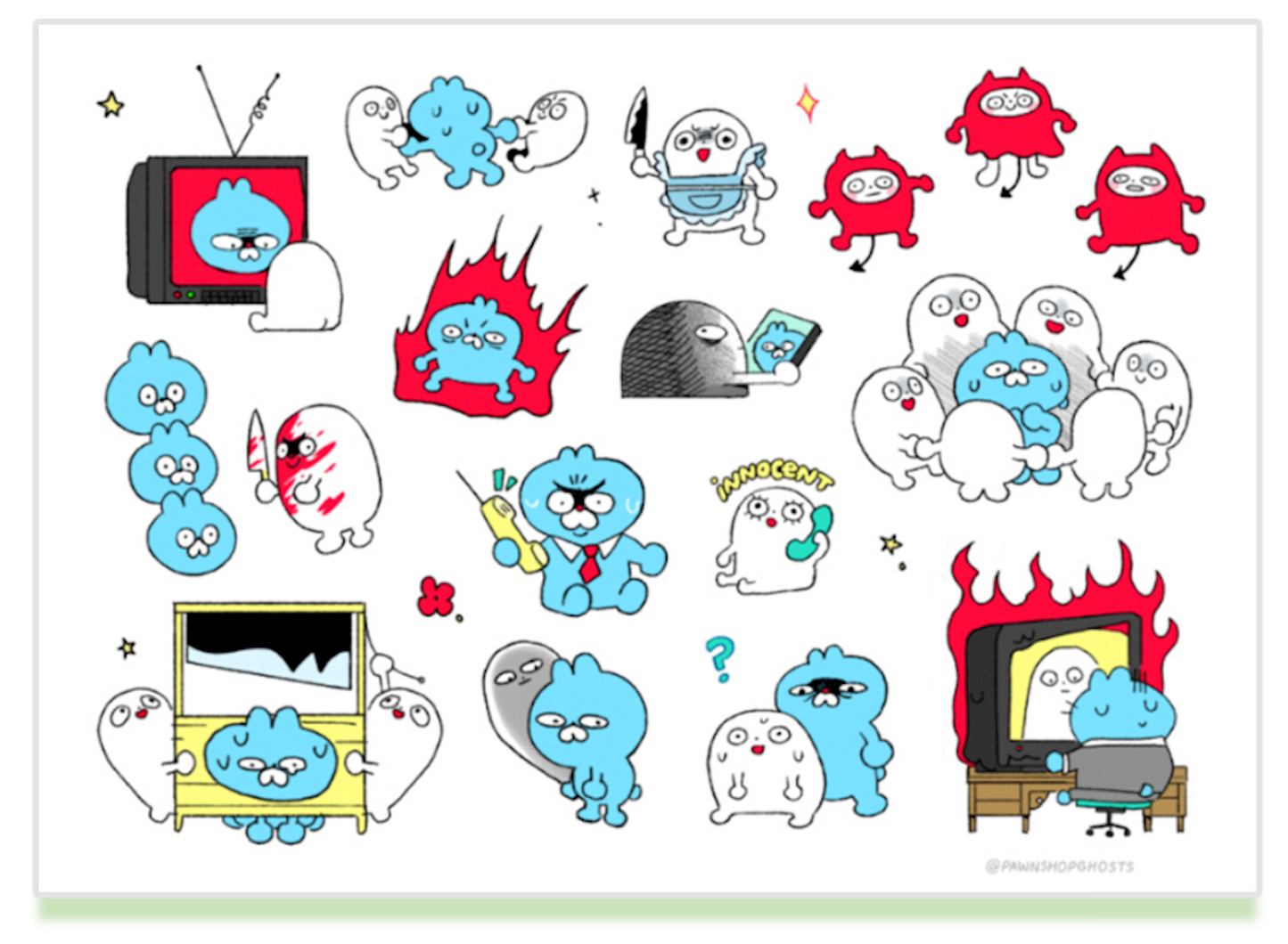 Pawnshop Ghosts - Sticker Sheet: Cult TV