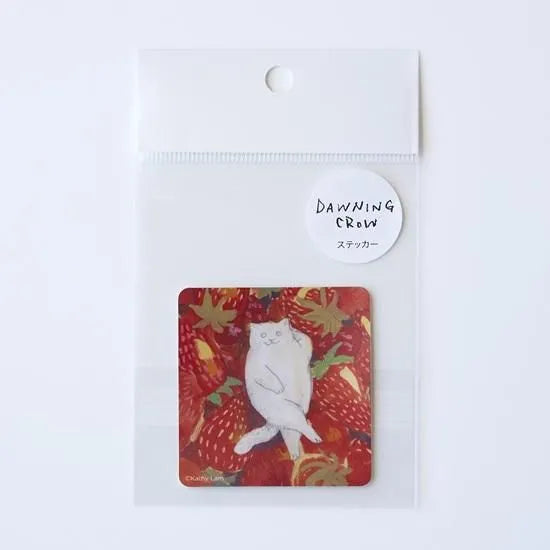 Dawning Crow - Die-Cut Sticker - Strawberry Cat