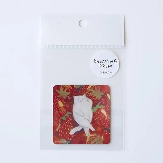 Dawning Crow - Die-Cut Sticker - Strawberry Cat