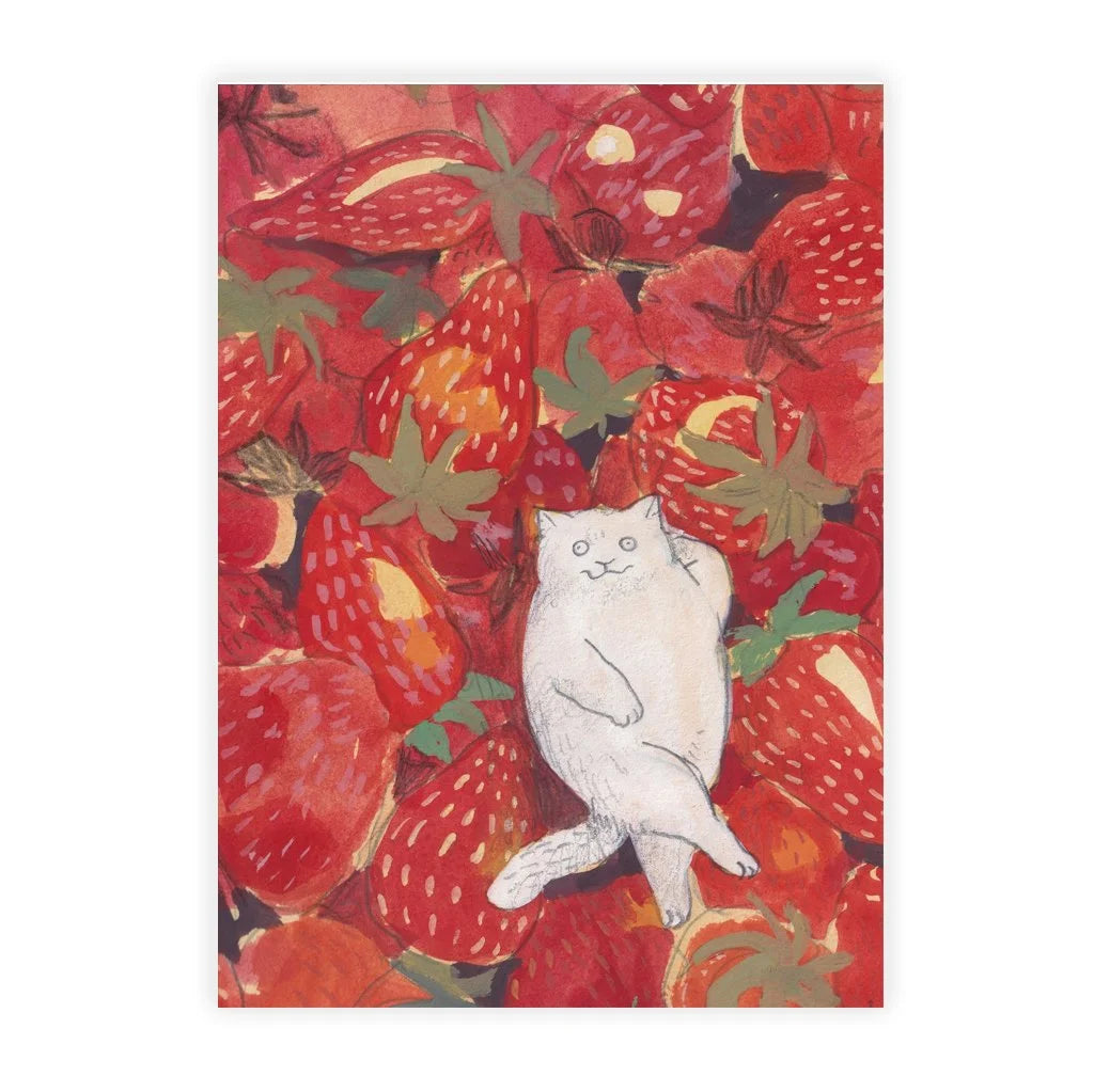 Dawning Crow - Postcard - Strawberry Cat