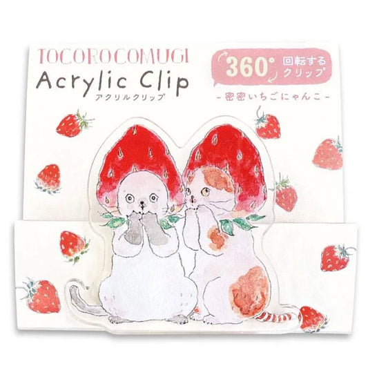 Tocorocomugi Acrylic Clip - Strawberry