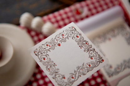 OURS x Hank - Letterpress Notepad - 2025 The Fortune Series - Strawberry Frame
