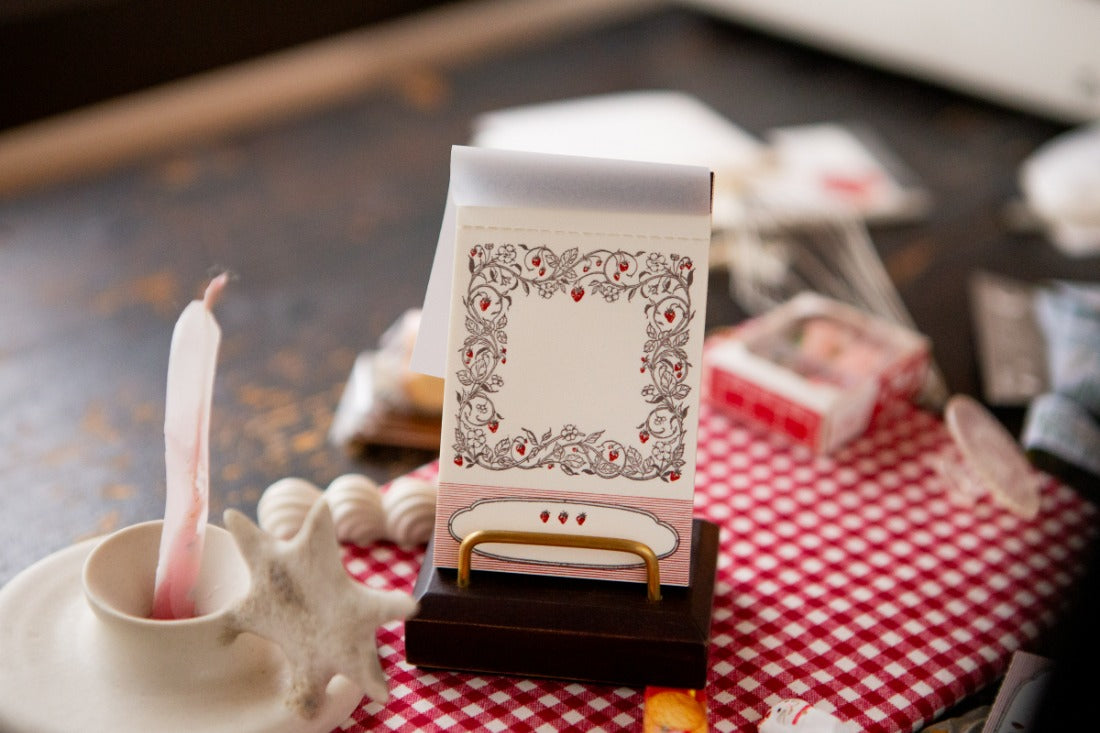OURS x Hank - Letterpress Notepad - 2025 The Fortune Series - Strawberry Frame