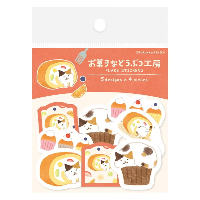 Furukawashiko Washi Flake Stickers - Sweets Animal Workshop Vol. 3 - Sukima Nyanko