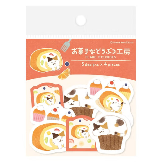 Furukawashiko Washi Flake Stickers - Sweets Animal Workshop Vol. 3 - Sukima Nyanko