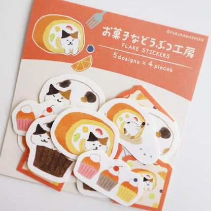Furukawashiko Washi Flake Stickers - Sweets Animal Workshop Vol. 3 - Sukima Nyanko