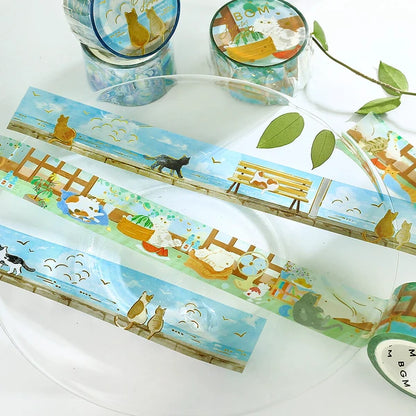 BGM Washi Tape - 2026 Summer Limited - Summer Vacation for Cats