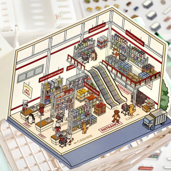 BGM Deco 2.5D Sticker Sheet - Diorama Vol. 3 - Supermarket