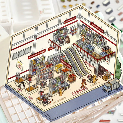BGM Deco 2.5D Sticker Sheet - Diorama Vol. 3 - Supermarket