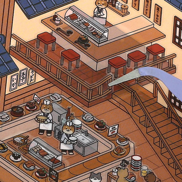 BGM Deco 2.5D Sticker Sheet - Diorama Vol. 3 - Sushi Restaurant