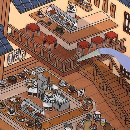 BGM Deco 2.5D Sticker Sheet - Diorama Vol. 3 - Sushi Restaurant