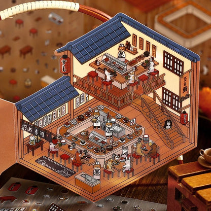 BGM Deco 2.5D Sticker Sheet - Diorama Vol. 3 - Sushi Restaurant