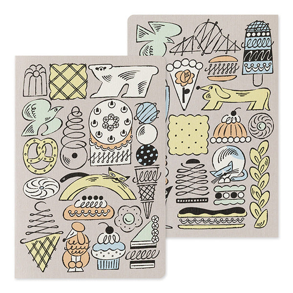 Midori Yuru Log Notebook - B6 - Sweets & Animals