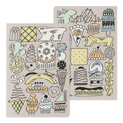 Midori Yuru Log Notebook - B6 - Sweets & Animals