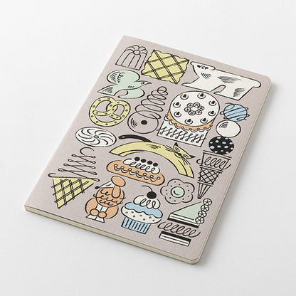 Midori Yuru Log Notebook - B6 - Sweets & Animals