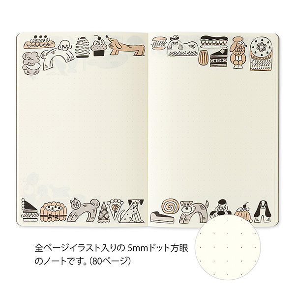 Midori Yuru Log Notebook - B6 - Sweets & Animals