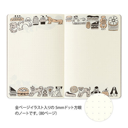 Midori Yuru Log Notebook - B6 - Sweets & Animals