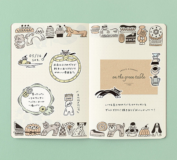 Midori Yuru Log Notebook - B6 - Sweets & Animals