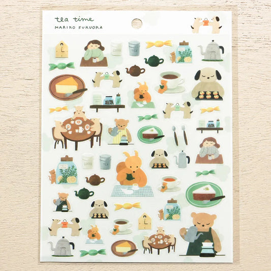 Cozyca x Mariko Fukuoka - Sticker Sheet - Tea Time