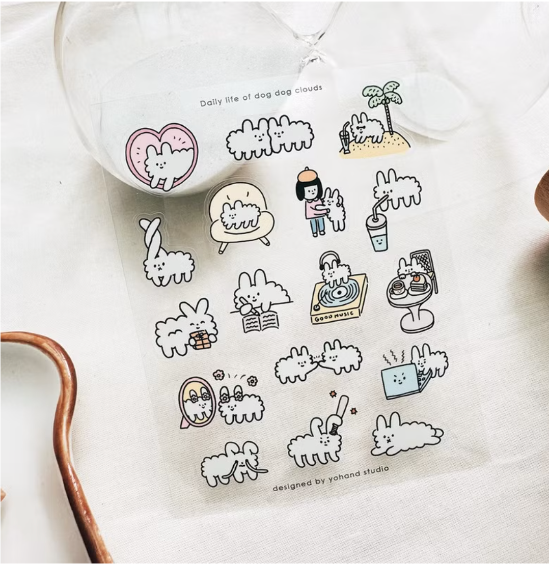 Yohand Studio Tiny Sticker Sheet - Dog Cloud Daily
