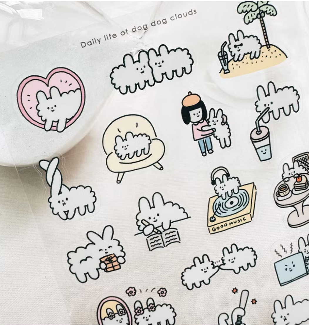 Yohand Studio Tiny Sticker Sheet - Dog Cloud Daily