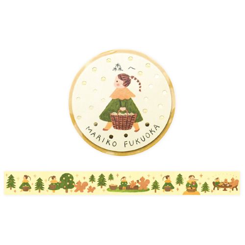Cozyca x Mariko Fukuoka - Gold Foil Washi Tape - To Mori
