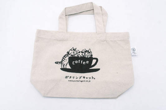 Pottering Cat Totebag - Coffee