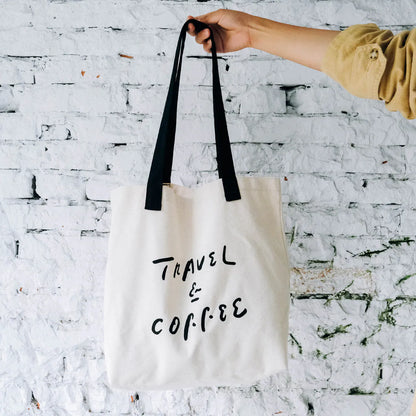 WHOSMiNG x Coffee Is Empty - Classic Tote Bag - Travel & Coffee Series - White