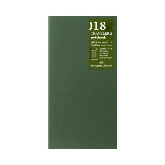 TRAVELER'S Regular Size Refill - Free Diary Weekly Vertical 018