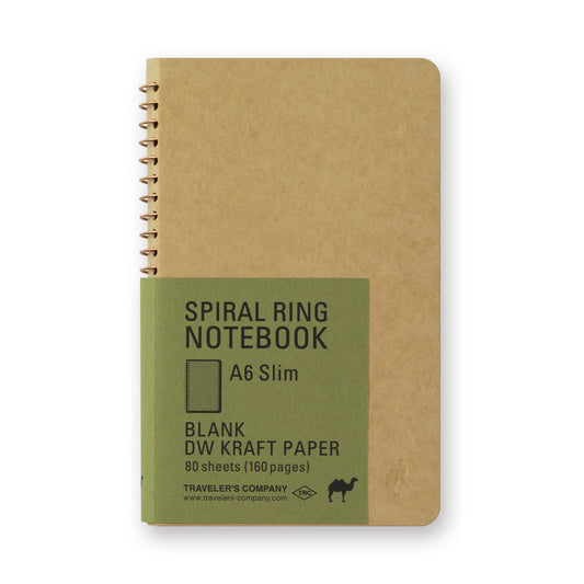 TRC Spiral Ring Notebook - A6 Slim, Blank DW Kraft Paper