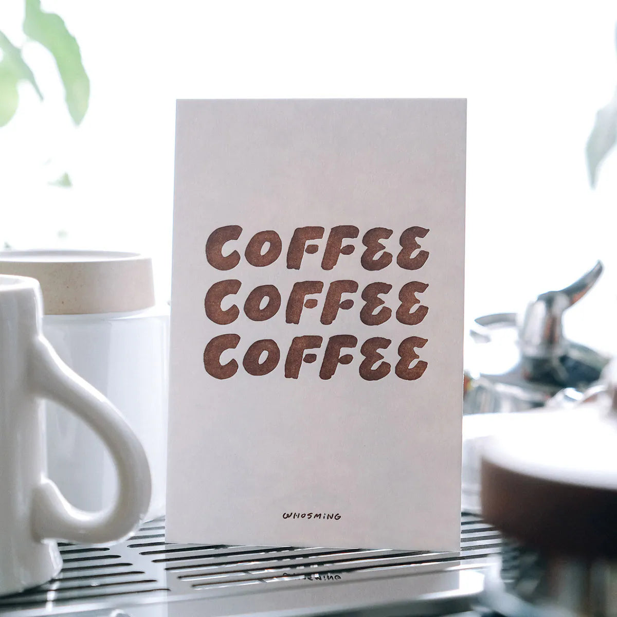 WHOSMiNG Letterpress Postcard - TRiPLE Coffee