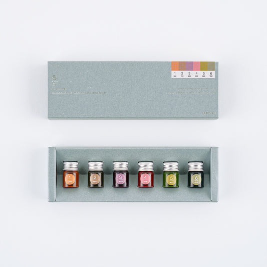 Hobonichi x Kakimori - TSUKI no IRO: Mini Ink Bottle Set - Jan-Jun