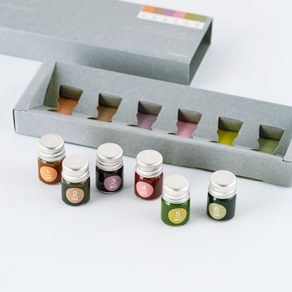Hobonichi x Kakimori - TSUKI no IRO: Mini Ink Bottle Set - Jan-Jun