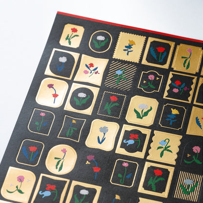 Hobonichi Foil-Stamped Sticker Sheet - Yoshie Watanabe: Petit Bloom