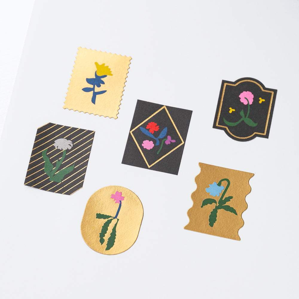 Hobonichi Foil-Stamped Sticker Sheet - Yoshie Watanabe: Petit Bloom