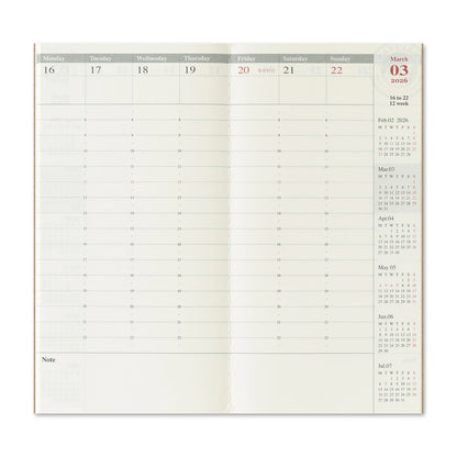 TRAVELER'S Regular Size Refill - 2026 Weekly Vertical