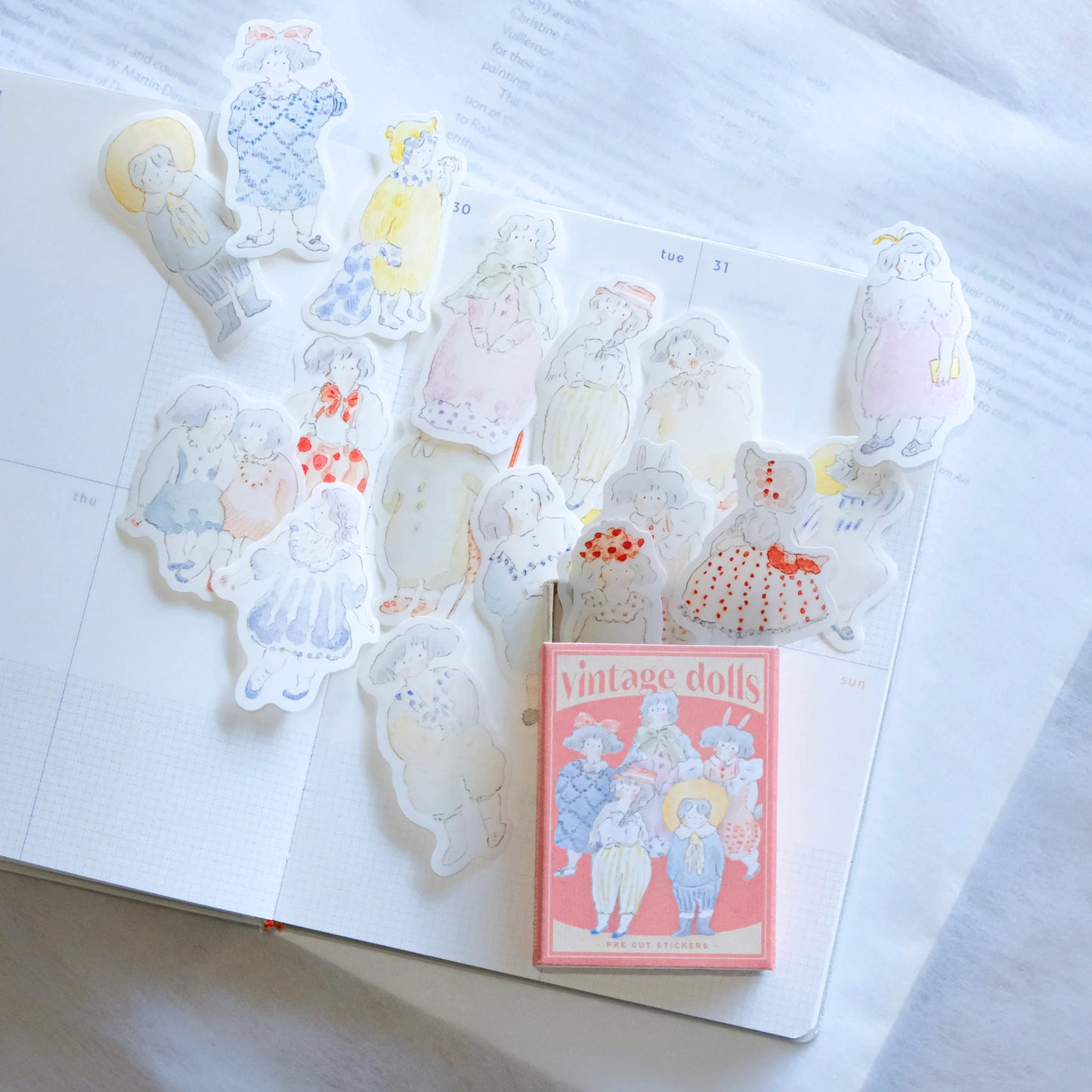 dodolulu - Washi Flake Stickers - Matchbox Series - Vintage Dolls