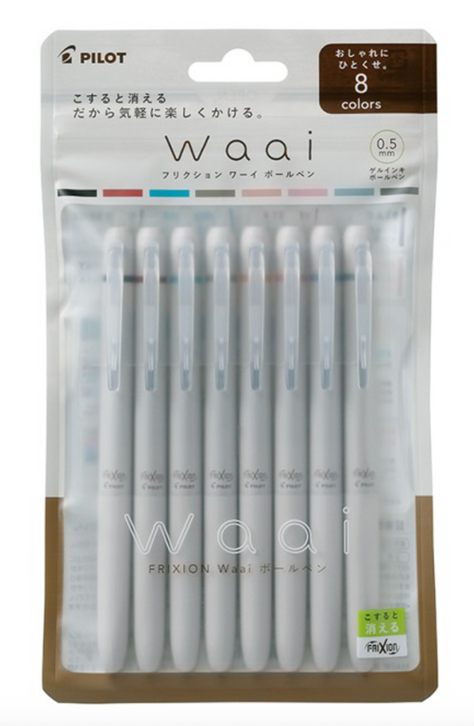 Pilot FriXion Waai Clicker Erasable Gel Pen - 0.5mm - 8 Color Set