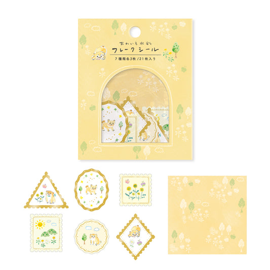 RYU-RYU x Honjo Ayako-  Flake Stickers - Walking Dog