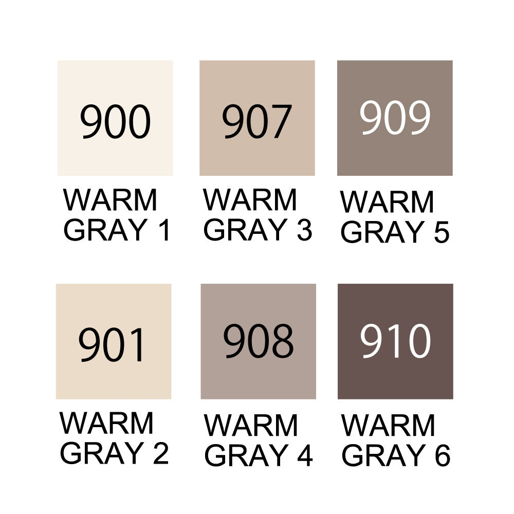 Kuretake - ZIG Clean Color Real Brush Pens - 6 Color Set - Warm Gray
