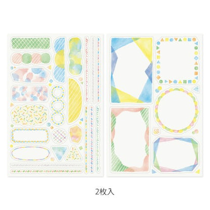 Midori Yuru Log Sticker Sheets - Watercolor
