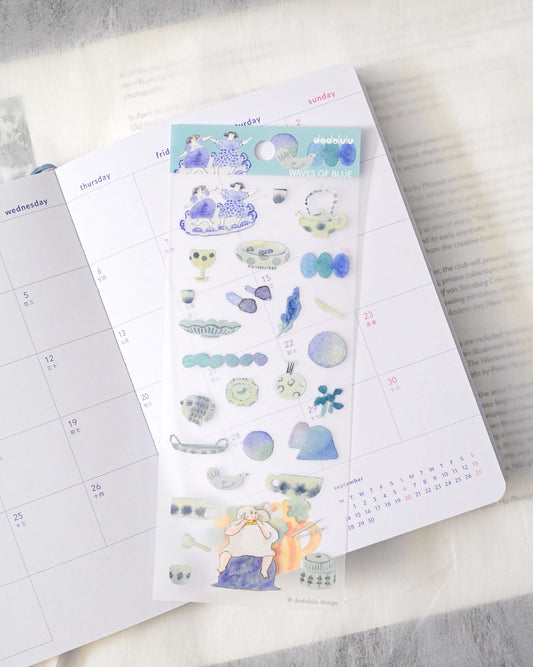 dodolulu - Matte Sticker Sheet - Waves of Blue