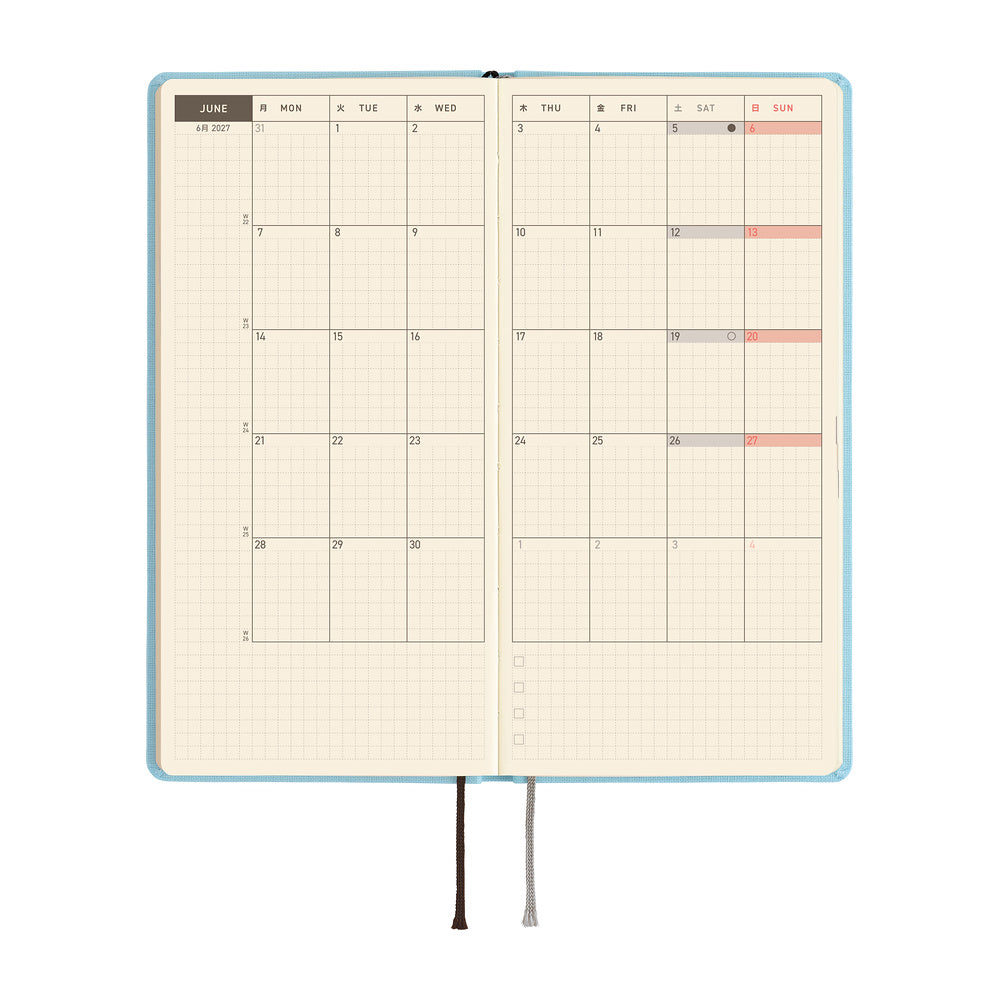 Hobonichi Techo 2027 Weeks - Colors: Sea Glass