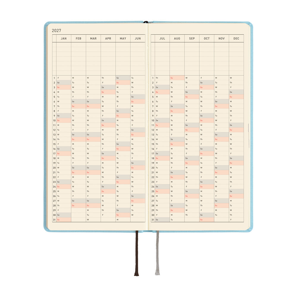 Hobonichi Techo 2027 Weeks - Colors: Sea Glass