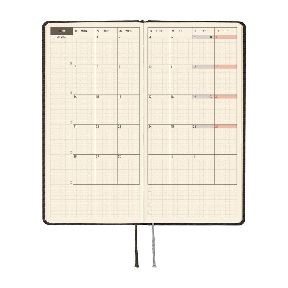 Hobonichi Techo 2027 Weeks - Paper Series: Black Argyle